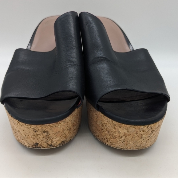 Diane Von Furstenberg Bonnie Wedge Slide Sandal Black Size 8.5 - Picture 8 of 13